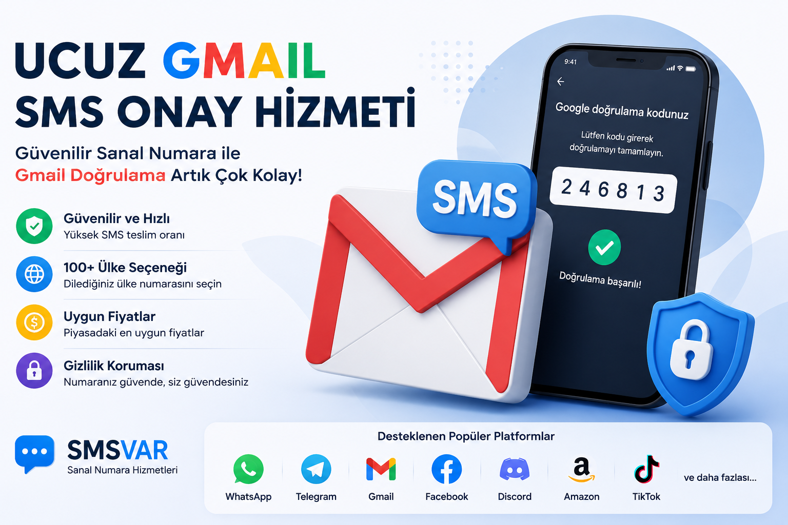 Ucuz Gmail SMS Onay Hizmeti