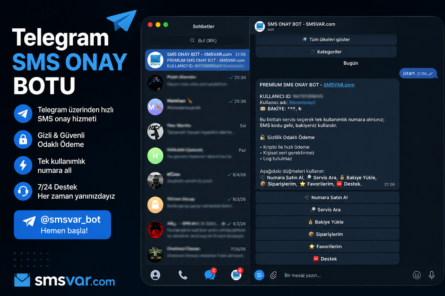 Telegram SMS Onay Botu – Telegram'da SMS Onay İçin Hızlı ve Pratik Çözüm